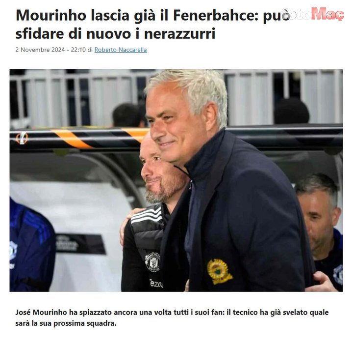 FENERBAHÇE HABERİ - Çizme basını Mourinho'nun sonraki adresini duyurdu!- Futbol