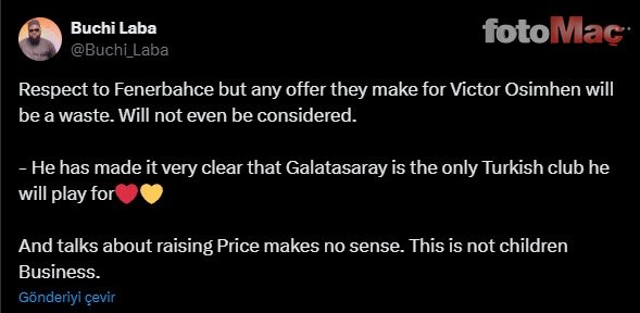 GALATASARAY HABERİ - Osimhen'in yakın arkadaşından gündem yaratacak sözler! Fenerbahçe'ye transferi...- Futbol