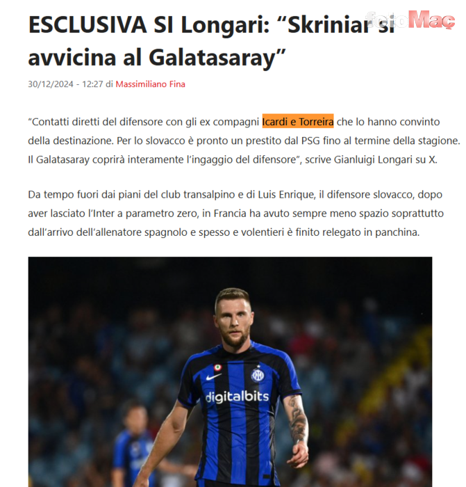 Galatasaray'da Milan Skriniar transferini Torraira ve Icardi bitirdi! İşte sözleşme detayları- Futbol