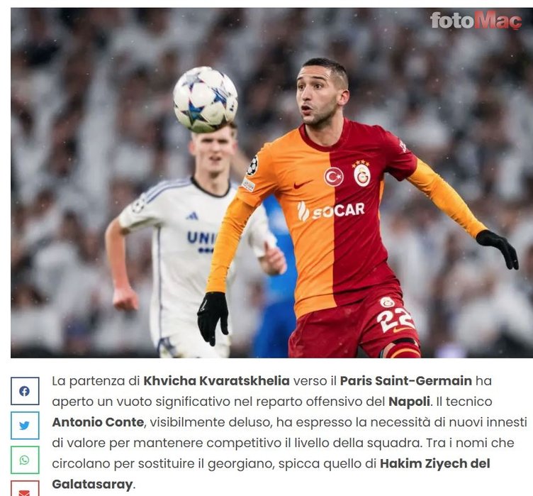 GALATASARAY TRANSER HABERİ | İtalyanlar Ziyech'in peşinde!- Fenerbahçe