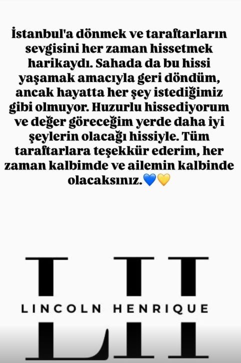 Lincoln Henrique'den flaş paylaşım! Fenerbahçe'ye veda etti- Fenerbahçe