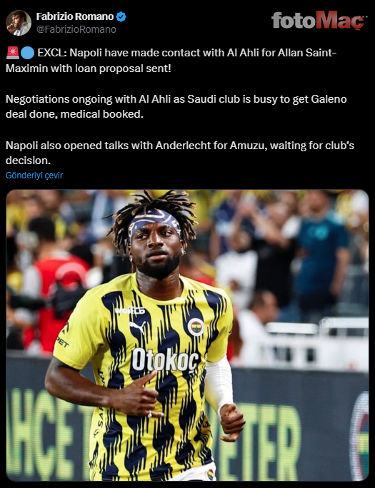 TRANSFER HABERLERİ | Allan Saint-Maximin'de sürpriz gelişme! Fenerbahçe'den ayrılacak mı?- Fenerbahçe