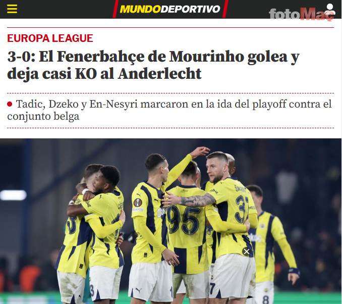 Fenerbahçe-Anderlecht maçı dış basında! "Nakavt etmek üzere"- Fenerbahçe