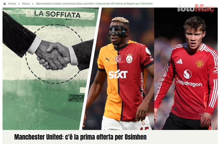 GALATASARAY HABERLERİ - Transferde flaş gelişme: Osimhen'e karşılık Rasmus Hojlund...- Futbol