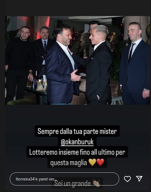 Lucas Torreira'dan Okan Buruk'a destek mesajı!- Futbol