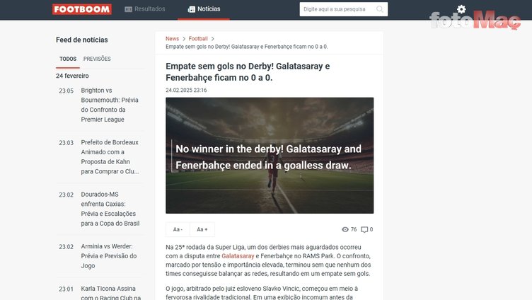 Yabancı basından Galatasaray-Fenerbahçe maçı için flaş manşet: Acı derbi- Fenerbahçe