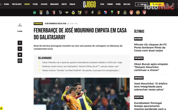Yabancı basından Galatasaray-Fenerbahçe maçı için flaş manşet: Acı derbi- Fenerbahçe