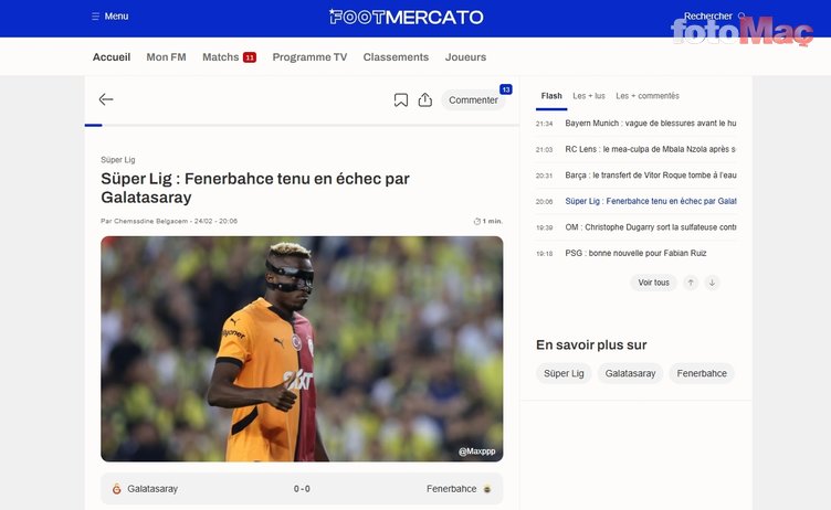 Yabancı basından Galatasaray-Fenerbahçe maçı için flaş manşet: Acı derbi- Fenerbahçe