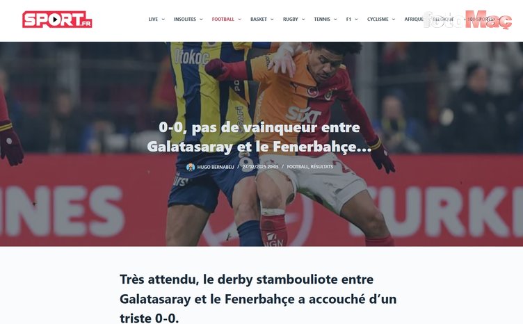Yabancı basından Galatasaray-Fenerbahçe maçı için flaş manşet: Acı derbi- Fenerbahçe