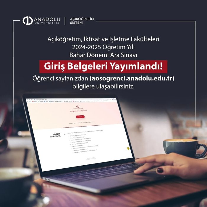 AÖF sınav giriş yeri sorgula 2025 | Anadolu Üniversitesi AÖF 19-20 Nisan ara sınav giriş belgesi PDF İNDİR- Diğer Haberler