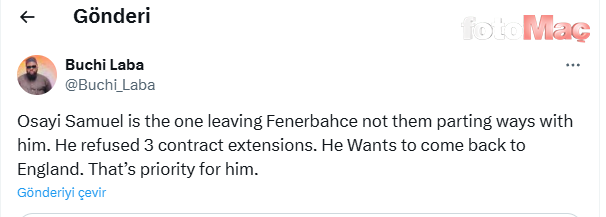 Fenerbahçe'yi reddetti! Yıldız futbolcu İngiltere'ye transfer oluyor- Fenerbahçe