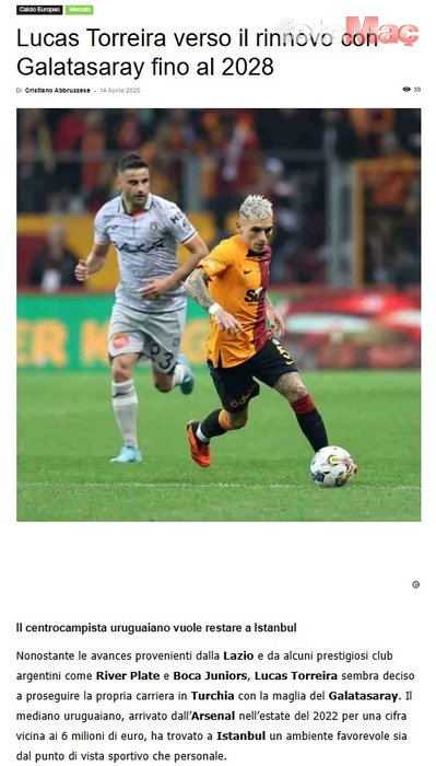 GALATASARAY HABERİ - Lucas Torreira imzayı atıyor! İşte sözleşme detayları- Futbol