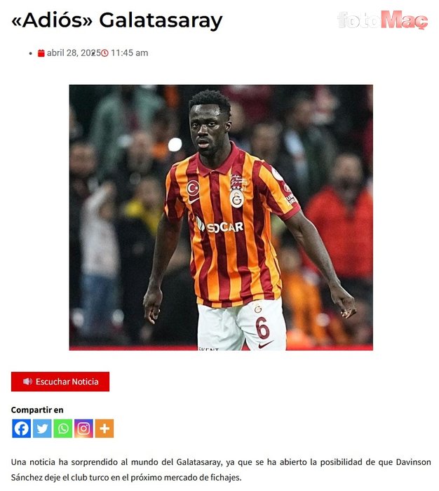 Galatasaray'da Davinson Sanchez depremi! Bunu kimse beklemiyordu- Futbol