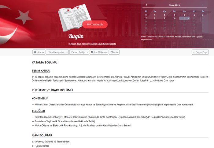 Resmi Gazete'de bugün! 11 Nisan 2025 Resmi Gazete kararları- Diğer Haberler