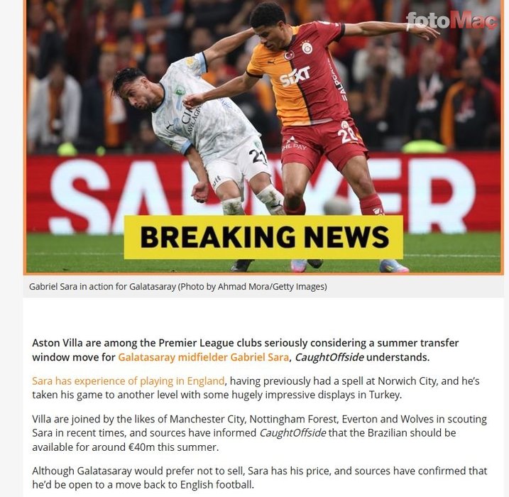 Galatasaray Gabriel Sara'dan servet kazanacak! Dev transfer teklifini duyurdular- Futbol
