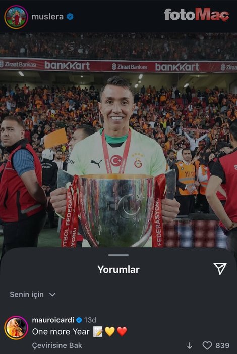 GALATASARAY HABERİ - Icardi'den Muslera’ya dikkat çeken mesaj: “Bir yıl daha!”- Futbol