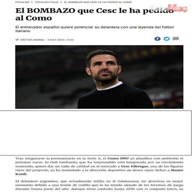 GALATASARAY TRANSFER HABERİ - Mauro Icardi'ye yeni talip çıktı! Fabregas takımında istiyor- Futbol