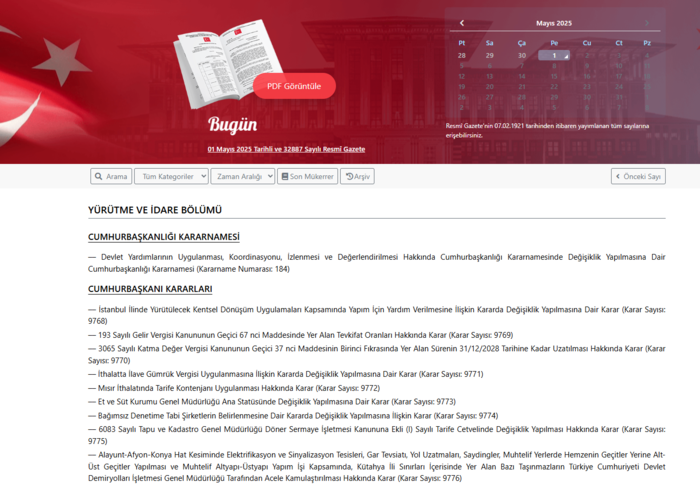 Resmi Gazete'de bugün! 1 Mayıs 2025 Resmi Gazete kararları- Diğer Haberler