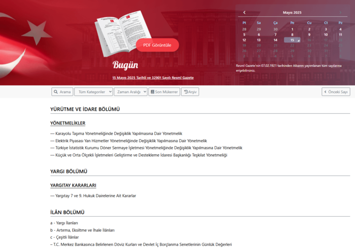 Resmi Gazete'de bugün! 15 Mayıs 2025 Resmi Gazete kararları- Diğer Haberler