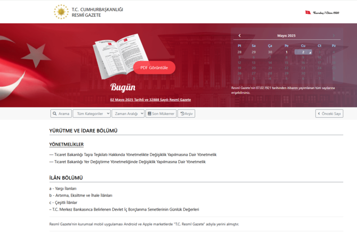 Resmi Gazete'de bugün! 2 Mayıs 2025 Resmi Gazete kararları- Diğer Haberler