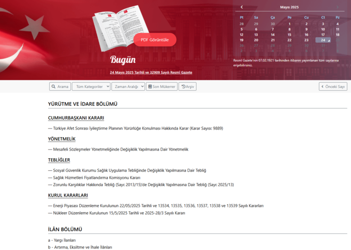 Resmi Gazete'de bugün! 24 Mayıs 2025 Resmi Gazete kararları- Diğer Haberler