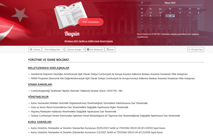Resmi Gazete'de bugün! 8 Mayıs 2025 Resmi Gazete kararları- Diğer Haberler