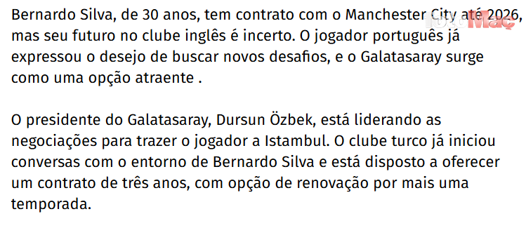 TRANSFER HABERİ - Galatasaray'dan Bernardo Silva için dev teklif! İşte sözleşme detayları- Futbol