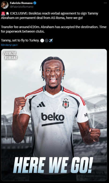 Beşiktaş Tammy Abraham ile sözlü anlaşmaya vardı!- Beşiktaş