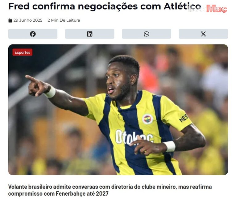 FENERBAHÇE HABERİ - Fred'den olay itiraf! Görüştüğü takımı açıkladı- Fenerbahçe