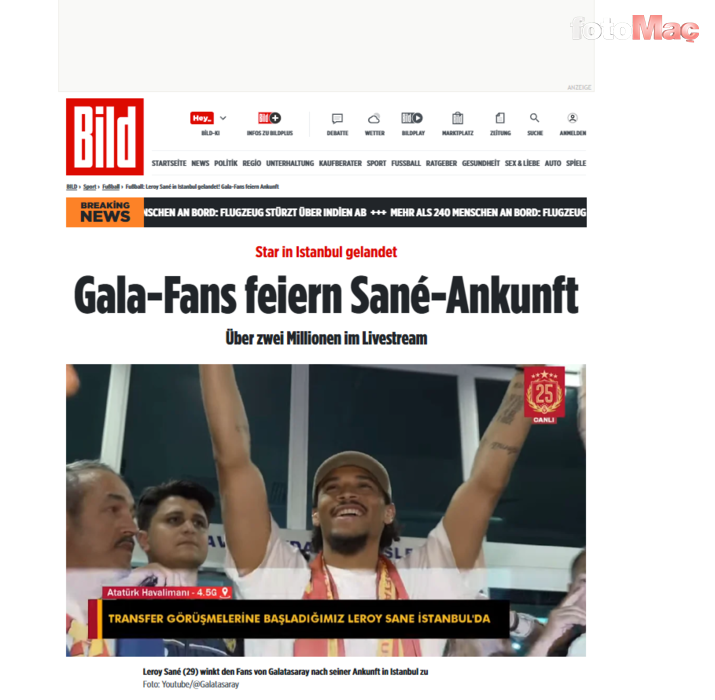 GALATASARAY TRANSFER HABERİ - Dünya Leroy Sane'nin transferini konuşuyor! İşte o manşetler- Futbol