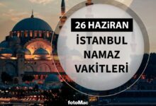 İstanbul namaz vakitleri 26 Haziran 2025 | İstanbul namaz ve ezan saatleri- Futbol