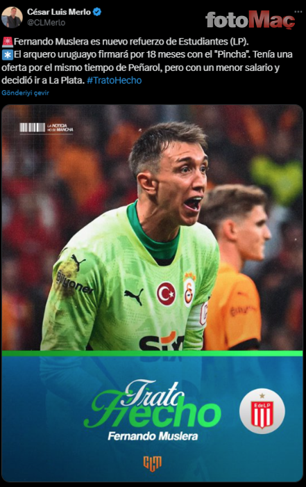 İşte Muslera'nın yeni takımı! Arjantinli gazeteci duyurdu- Futbol
