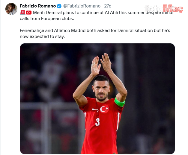 Merih Demiral'dan Fenerbahçe'ye transfer yanıtı geldi!- Fenerbahçe