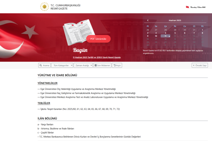 Resmi Gazete'de bugün! 11 Haziran 2025 Resmi Gazete kararları- Diğer Haberler