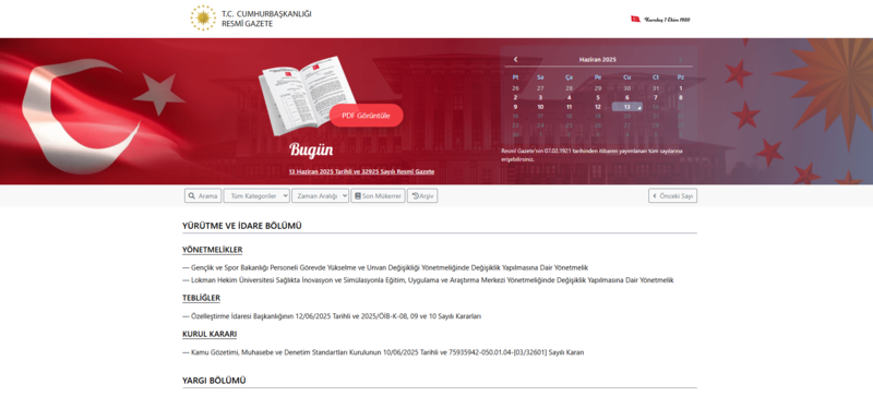 Resmi Gazete'de bugün! 13 Haziran 2025 Resmi Gazete kararları- Diğer Haberler