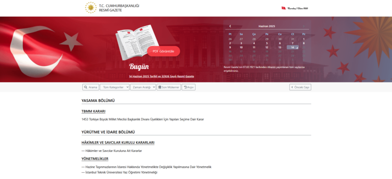 Resmi Gazete'de bugün! 14 Haziran 2025 Resmi Gazete kararları- Diğer Haberler