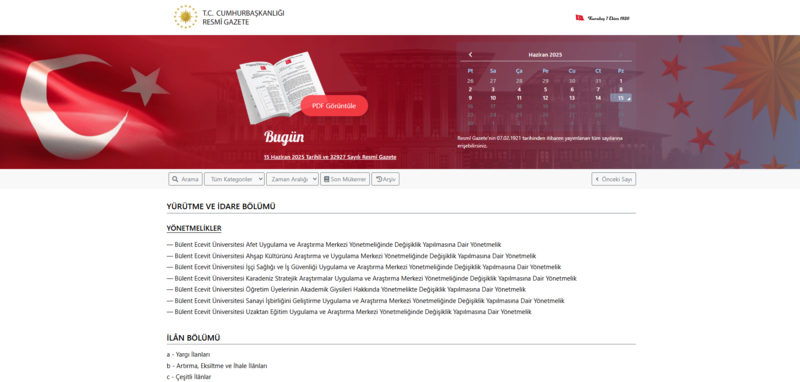 Resmi Gazete'de bugün! 15 Haziran 2025 Resmi Gazete kararları- Diğer Haberler