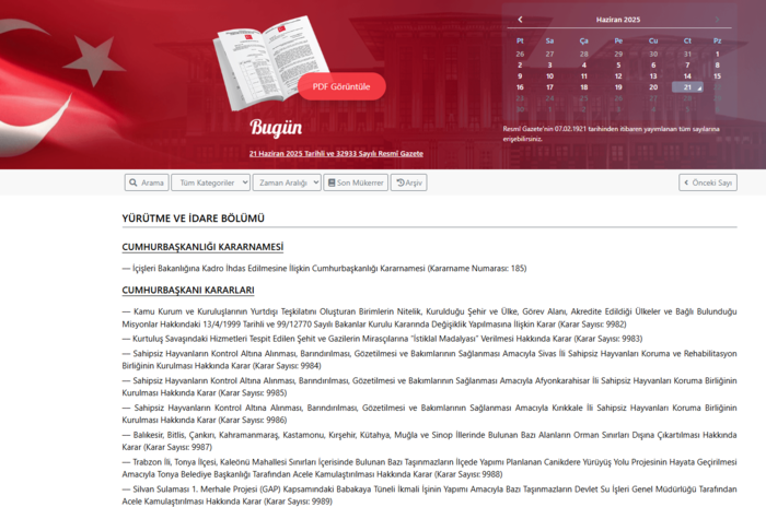 Resmi Gazete'de bugün! 21 Haziran 2025 Resmi Gazete kararları- Diğer Haberler