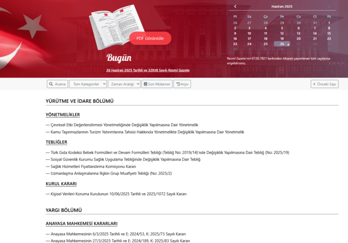 Resmi Gazete'de bugün! 26 Haziran 2025 Resmi Gazete kararları- Diğer Haberler
