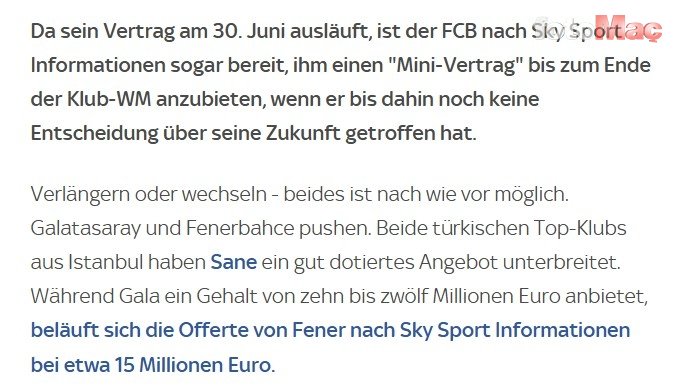 TRANSFER HABERİ - Almanlar duyurdu! İşte Fenerbahçe ve Galatasaray'ın Sane teklifi- Fenerbahçe