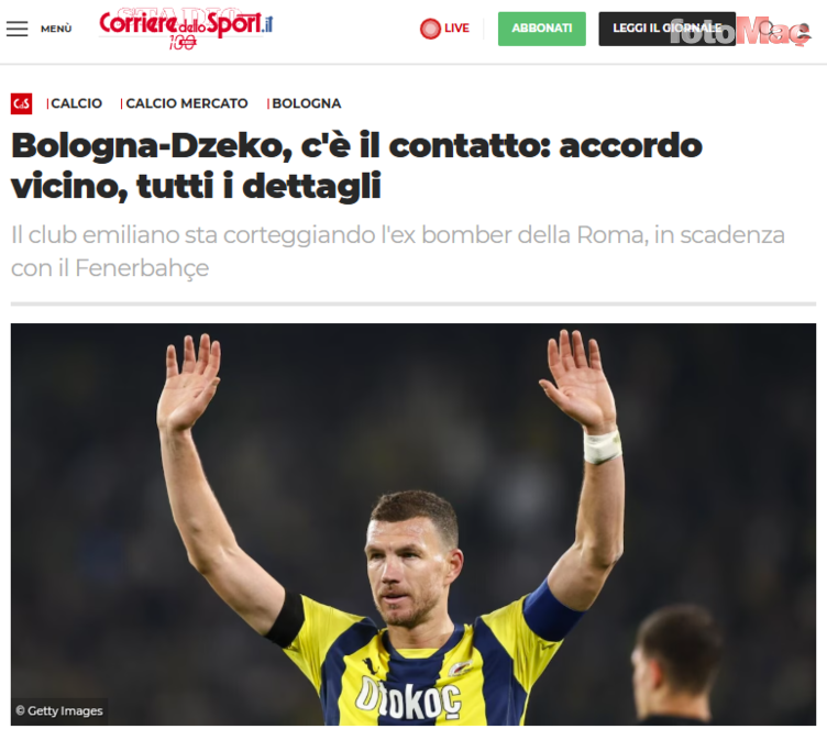 TRANSFER HABERİ | Edin Dzeko imzaya yakın! İşte sunulan teklif- Fenerbahçe