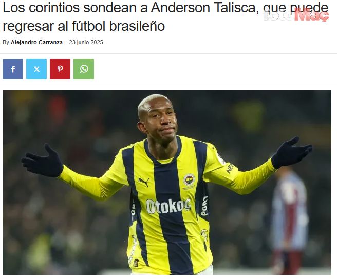 TRANSFER HABERİ | Fenerbahçe'de flaş Anderson Talisca gelişmesi! Brezilya'dan yeni talip- Fenerbahçe