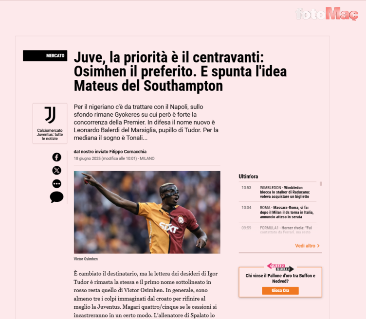 TRANSFER HABERİ - Galatasaray ve Juventus'un Osimhen kapışması! Listenin ilk sırasında...- Futbol