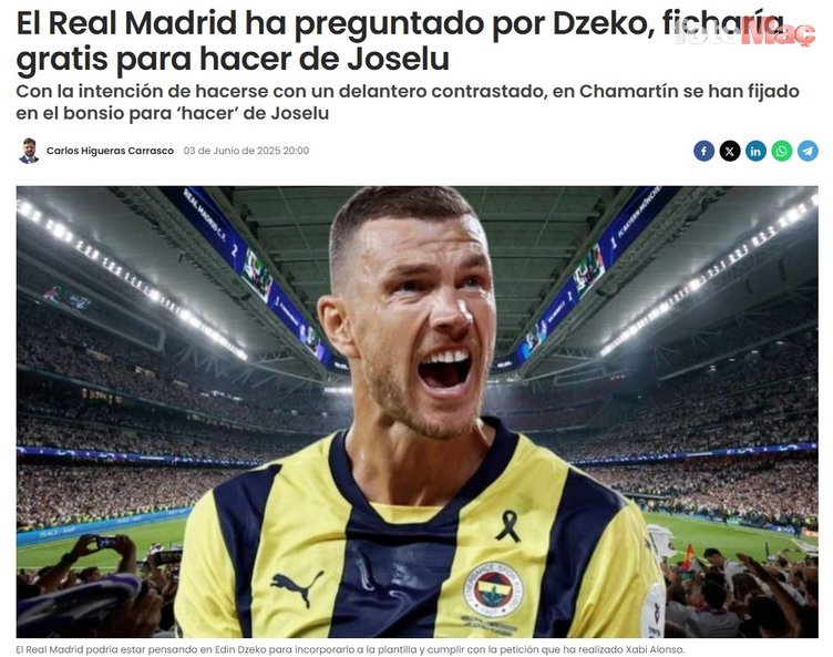 TRANSFER HABERİ - Real Madrid'den Edin Dzeko bombası! Bunu kimse beklemiyordu- Fenerbahçe