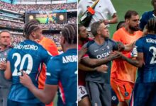 PSG- Chelsea maçının sonunda ortalık fena şekilde karıştı! Luis Enrique sahaya girdi, oyuncuya vurdu- Trabzonspor