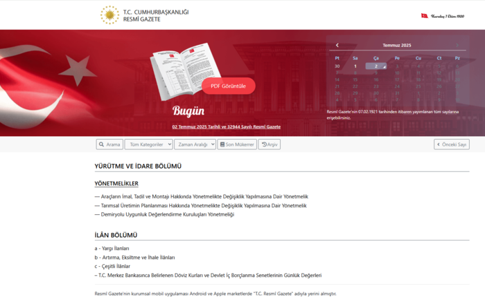 Resmi Gazete'de bugün! 2 Temmuz 2025 Resmi Gazete kararları- Diğer Haberler
